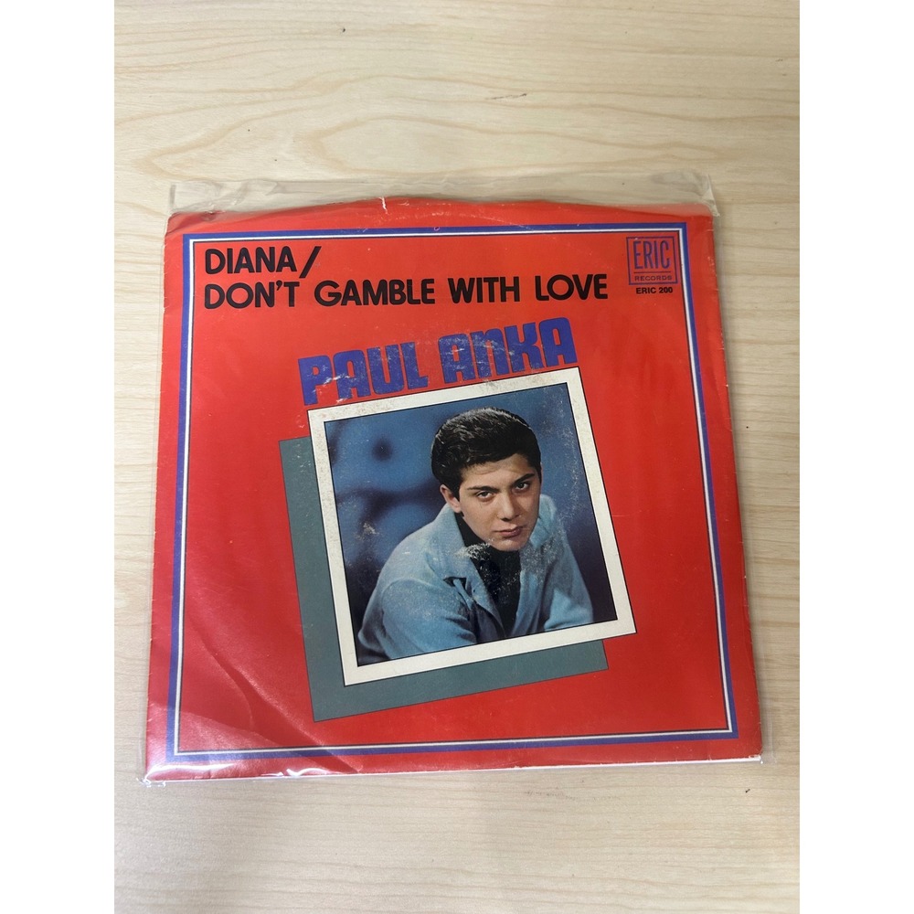 Paul Anka Diana / Don't Gamble With Love 7" Vinyl 45 RPM Eric Records 200 Sleeve